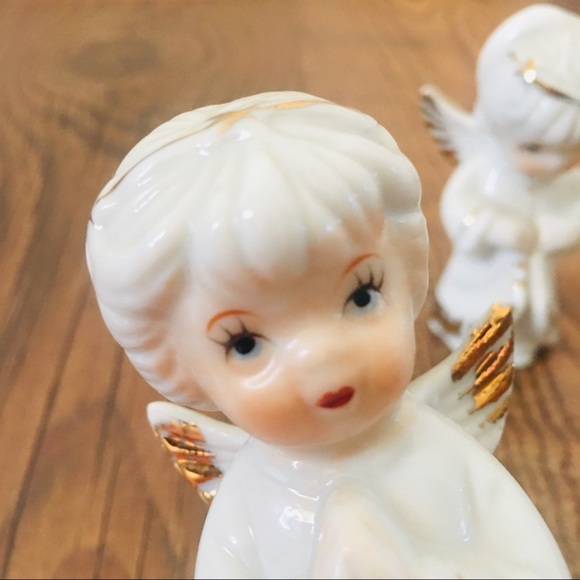Vintage Porcelain Angel Girl Figurine Pair - Picture 7 of 8